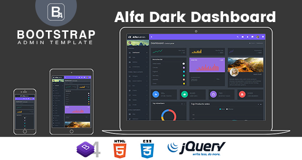 Alfa Dark Dashboard – Responsive Bootstrap Admin Templates
