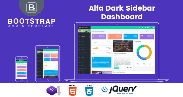 Alfa Dark Sidebar – Responsive Bootstrap Admin Templates