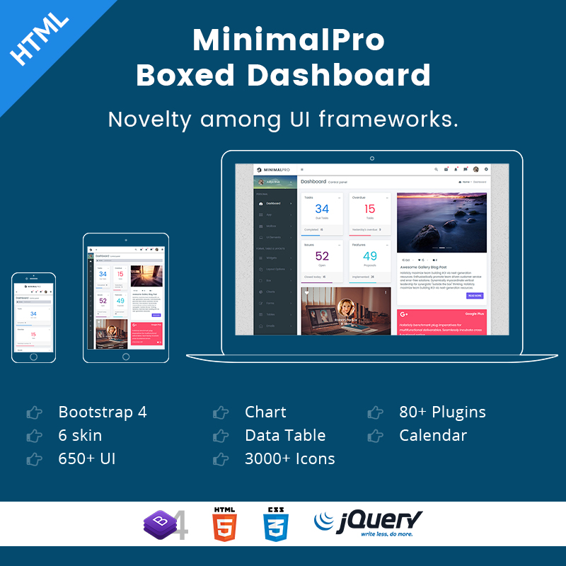 Fantastic MinimalPro Boxed Admin Templates & UI Framework