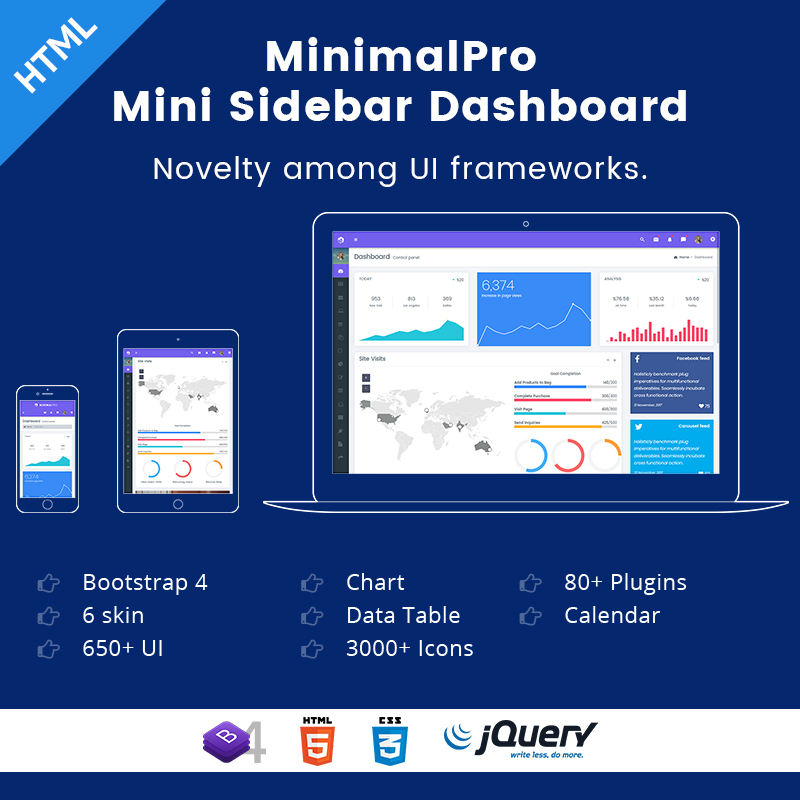 Inspiring MinimalPro Mini Sidebar Admin Templates