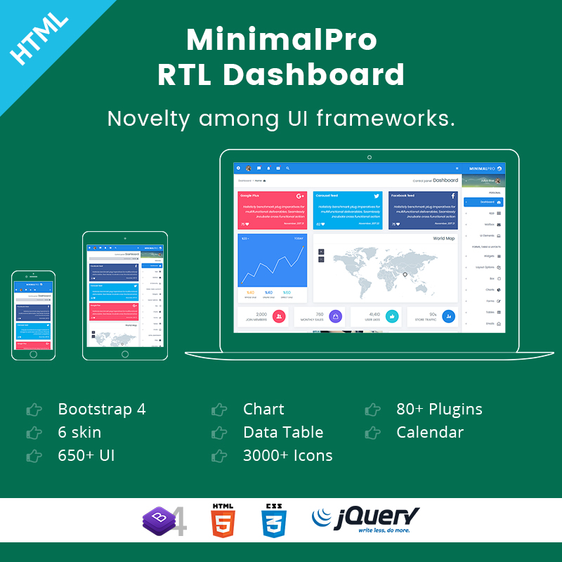 Excellent MinimalPro RTL Dashboard For Your Admin Templates