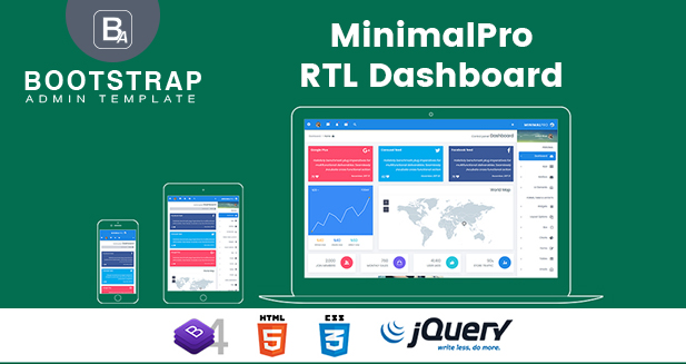 MinimalPro RTL Dashboard –  Bootstrap Admin Template