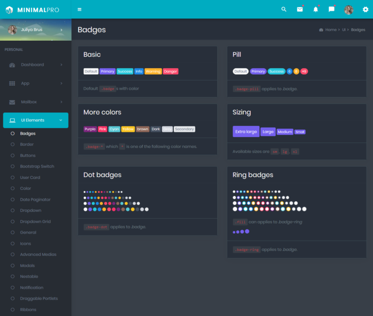 Minimal Pro Dark Dashboard Bootstrap Admin Templates