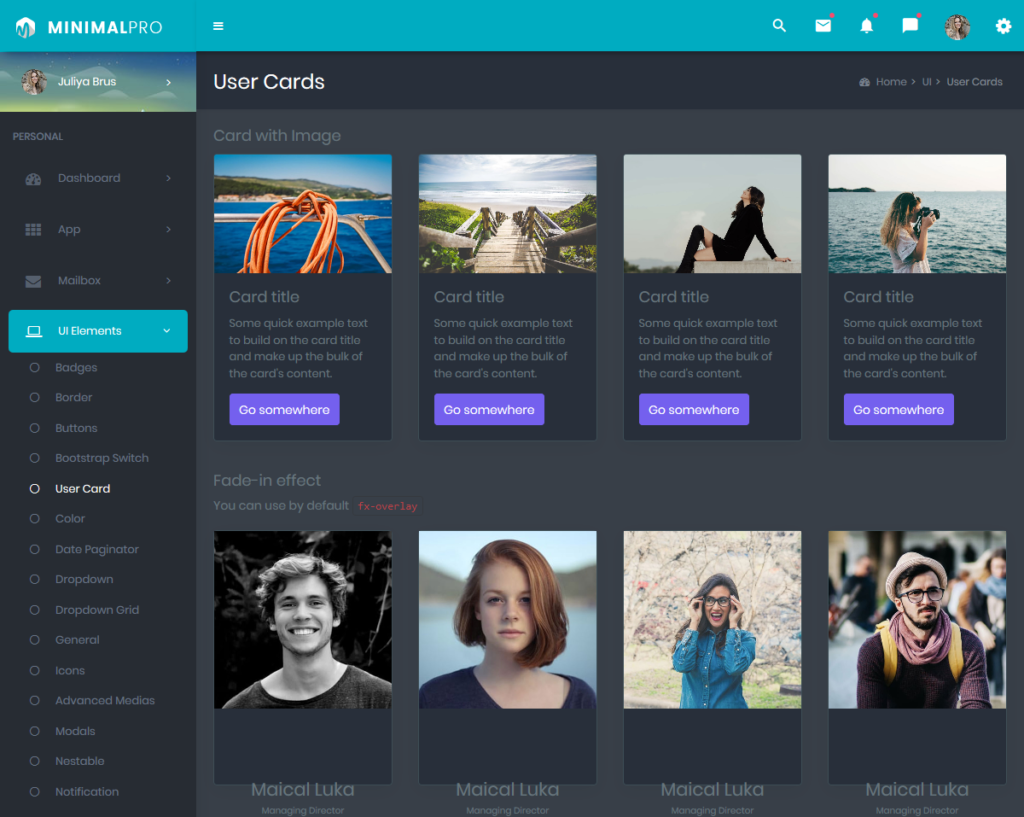 Minimal Pro Dark Dashboard Bootstrap Admin Templates