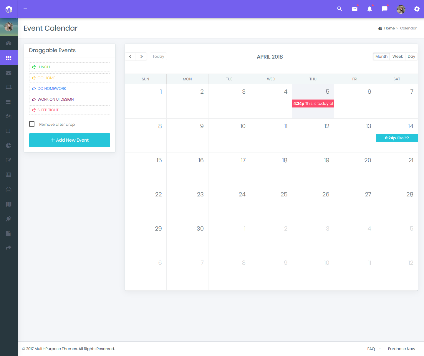 Minimal Pro Mini Sidebar Admin Templates Bootstrap