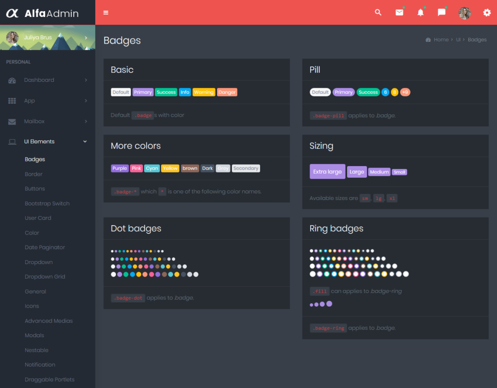Alfa Dark Dashboard – Responsive Bootstrap Admin Templates