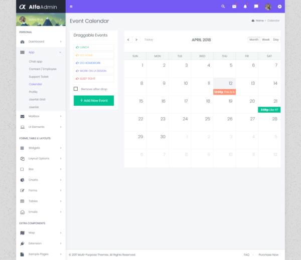 Alfa Boxed – Responsive Bootstrap Admin Templates & WebApp Template