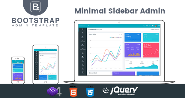 Minimal Sidebar Bootstrap Admin Templates