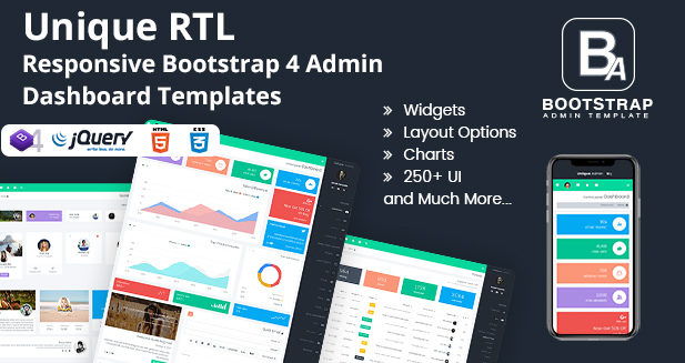 Unique RTL Responsive Bootstrap Admin Templates & WebApp Template