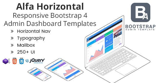 Alfa Horizontal – Bootstrap Admin Templates