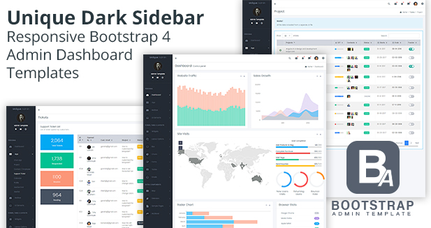 UniqueDark Sidebar- Responsive Bootstrap Admin Templates