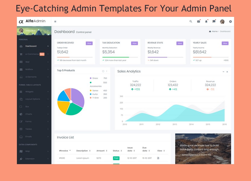 Eye-Catching Admin Templates For Your Admin Panel