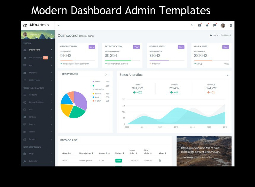 15+ Modern Admin Templates Bootstrap 2019