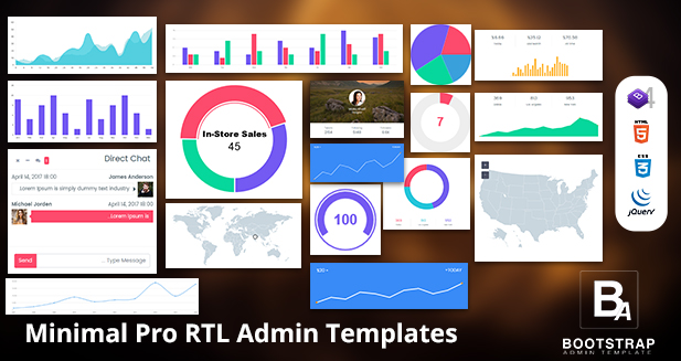 Get Minimal Pro RTL Admin Templates From Bootstrap Admin Template