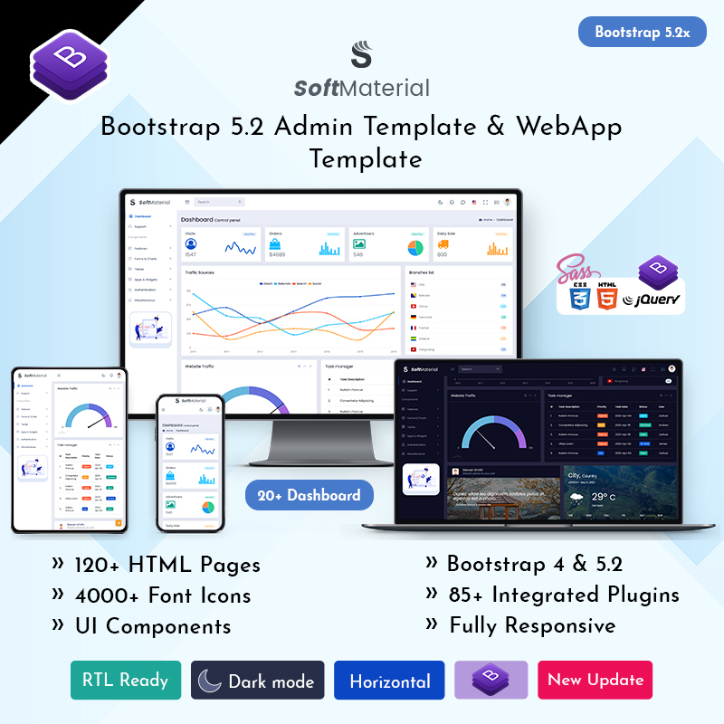 Free Soft Material Lite- Bootstrap Admin Templates Web Apps