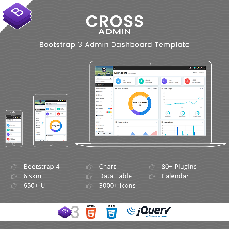Cross Multipurpose Responsive Bootstrap Admin Templates