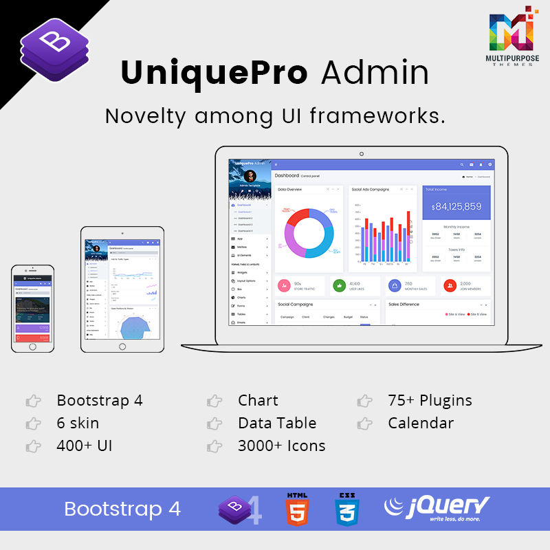UniquePro Admin – Bootstrap 4 Responsive Admin Templates & Web Apps Dashboards