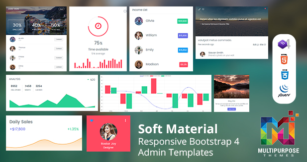 Bootstrap Admin Templates – Soft Material  Web Apps & UI Kit Dashboards