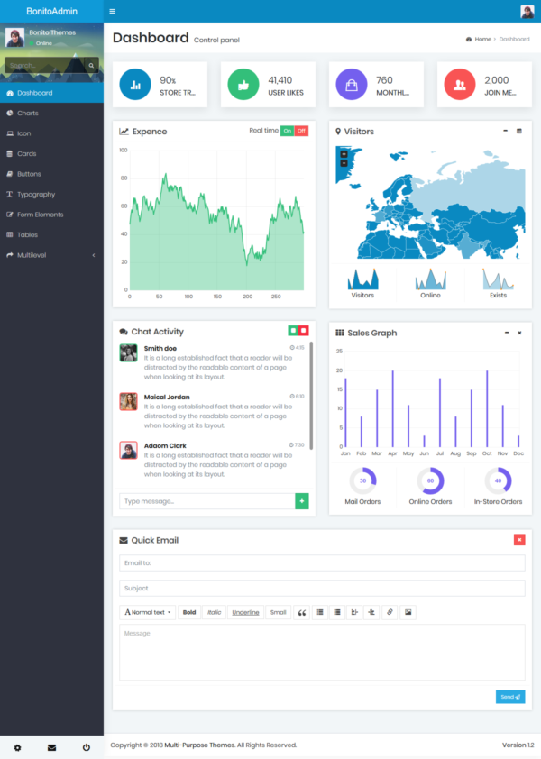 Free Bonito Lite Responsive Bootstrap Admin Templates