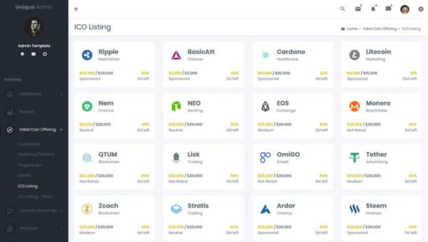 Unique Admin Templates Bootstrap | Premium Admin Templates