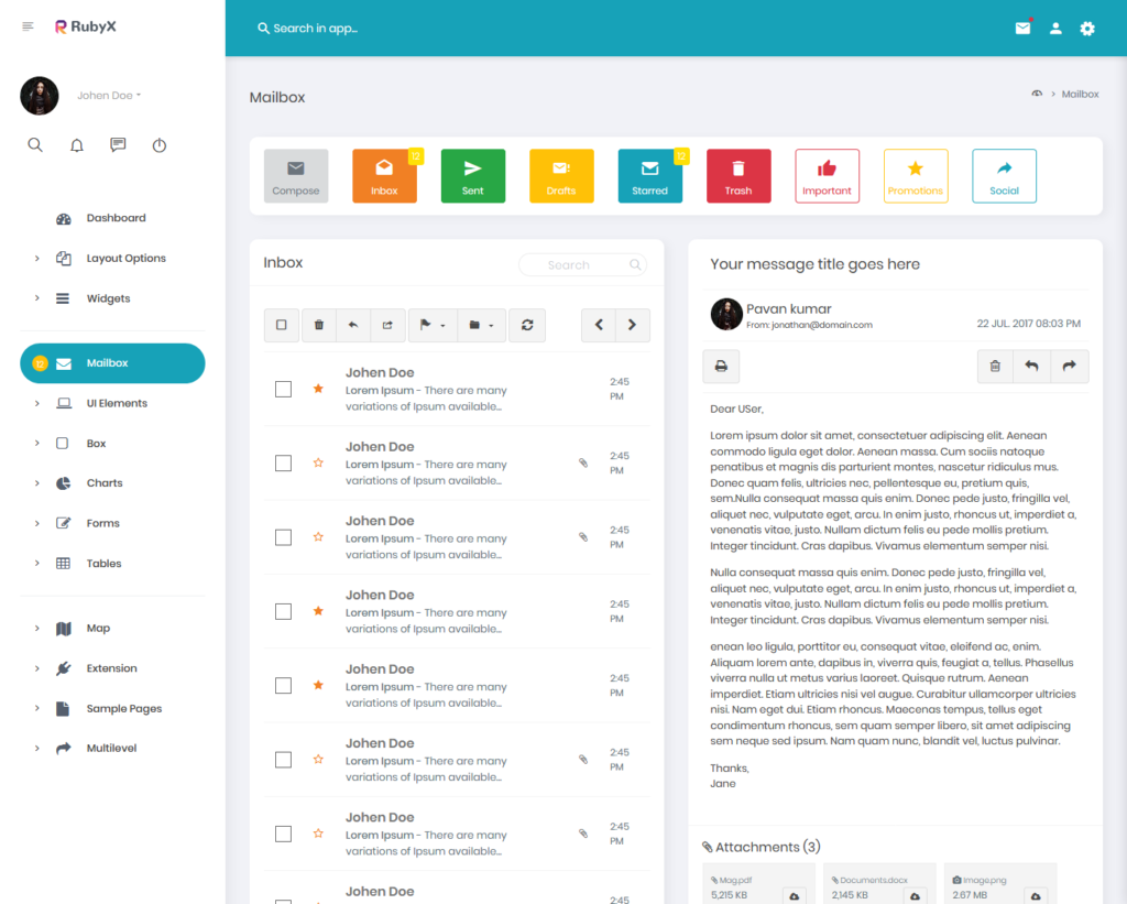 Admin Inbox Ui Premium Admin Template | Bootstrap Admin Template