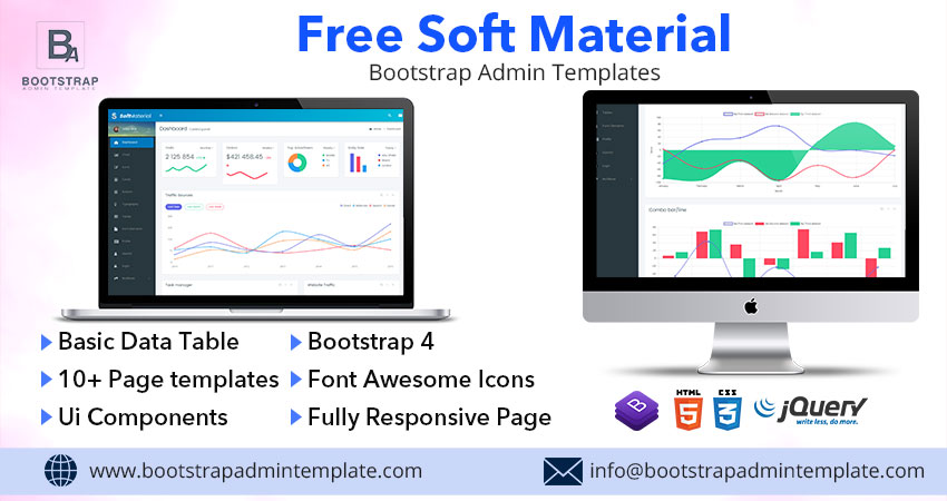 Free Admin Dashboard Template Soft Material Lite