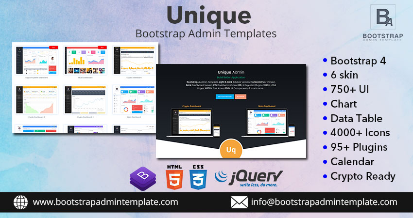 Bootstrap Admin Template – Unique