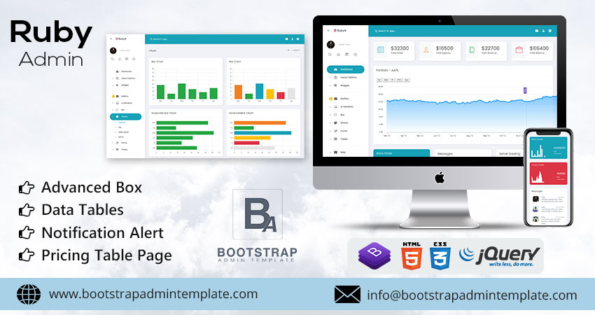 Ruby Bootstrap Admin Template & UI Kit