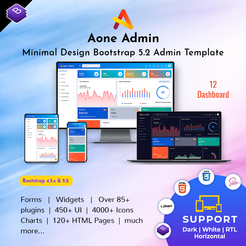 Aone Bootstrap Admin Template Web Apps & UI Kit
