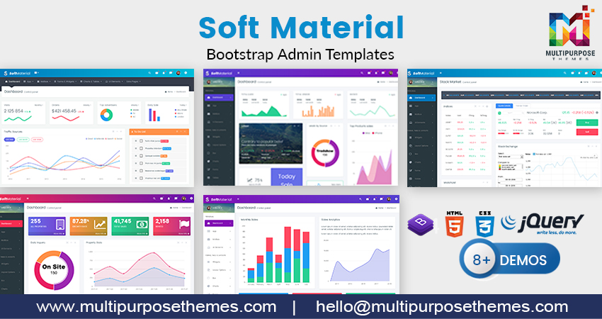 Soft Material Bootstrap Admin Template With 9+ Responsive Admin Dashboard