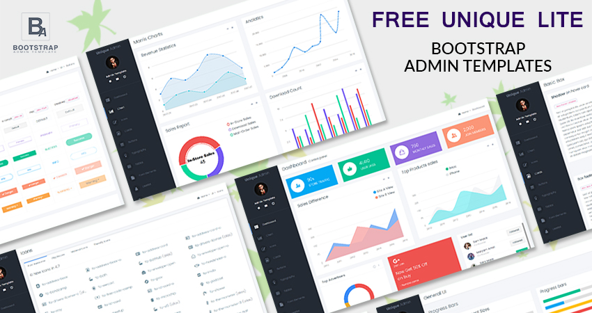 Free Responsive Admin Dashboard Template – Unique Lite With Responsive Web Application Kit