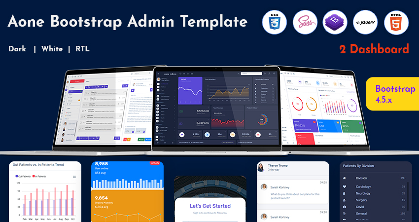 Responsive Bootstrap 4 Admin – Aone With Admin Dashboard UI Kit By Bootstrap Admin Template