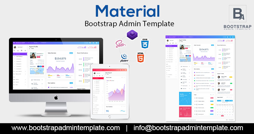 Responsive Admin Dashboard Template – Material With Responsive Web Application Kit By Bootstrap Admin Template