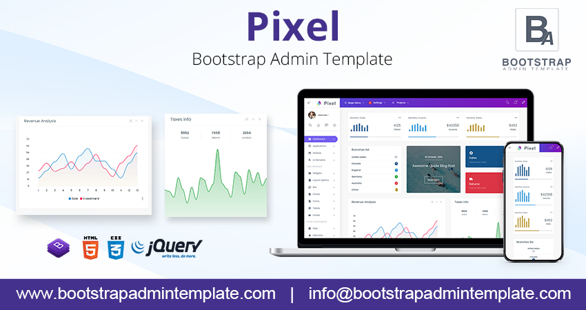 Bootstrap 4 Admin Templates – Pixel By Dashboard Admin Template