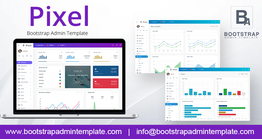 Bootstrap 4 Admin Templates – Pixel By Admin Dashboard UI Kit