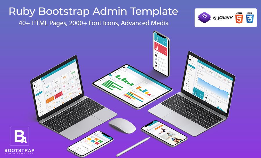 Bootstrap Admin Dashboard With Bootstrap Admin Web App – Ruby