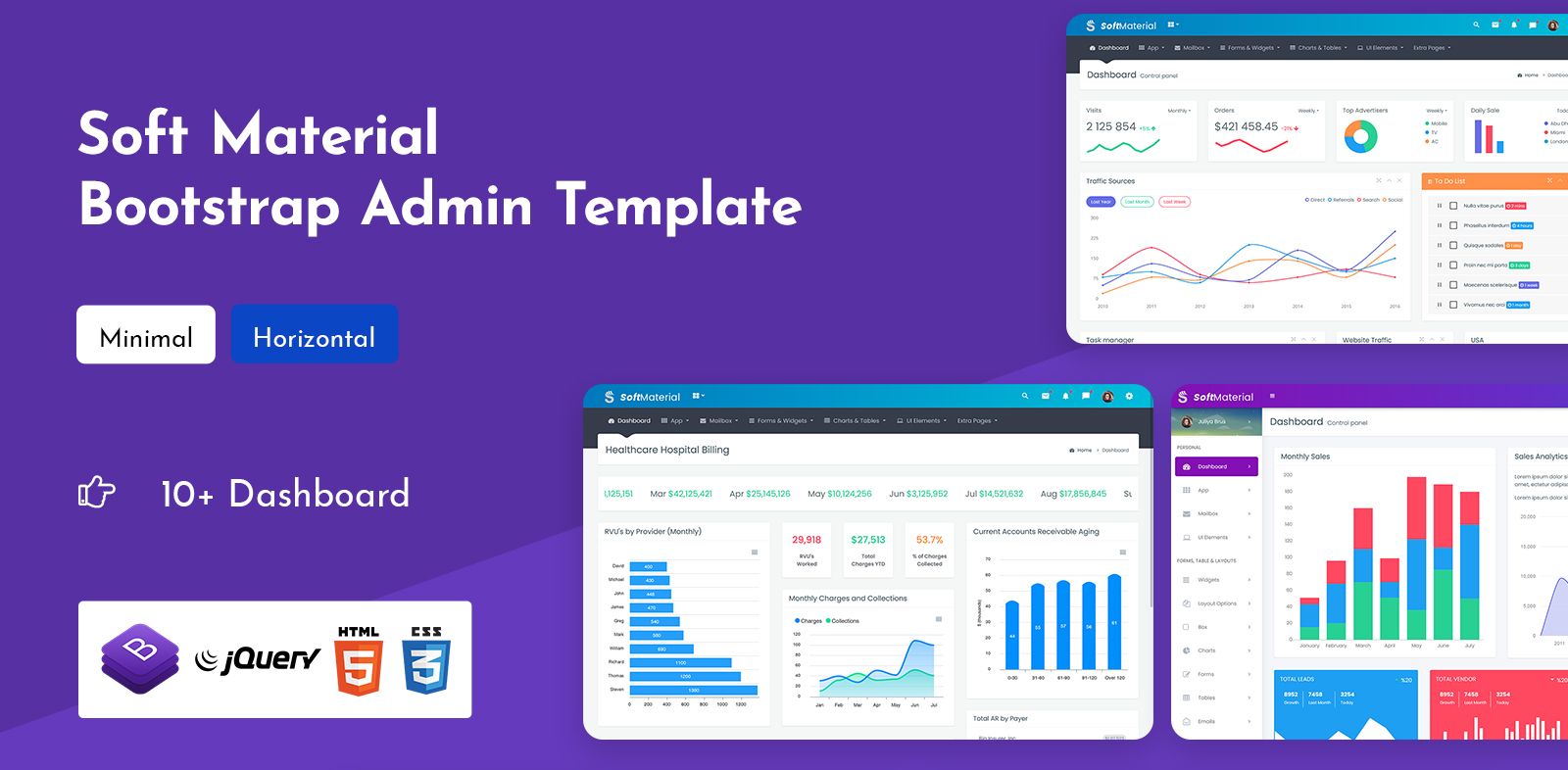 Bootstrap Admin Template With Admin Dashboard UI Kit – Soft Material