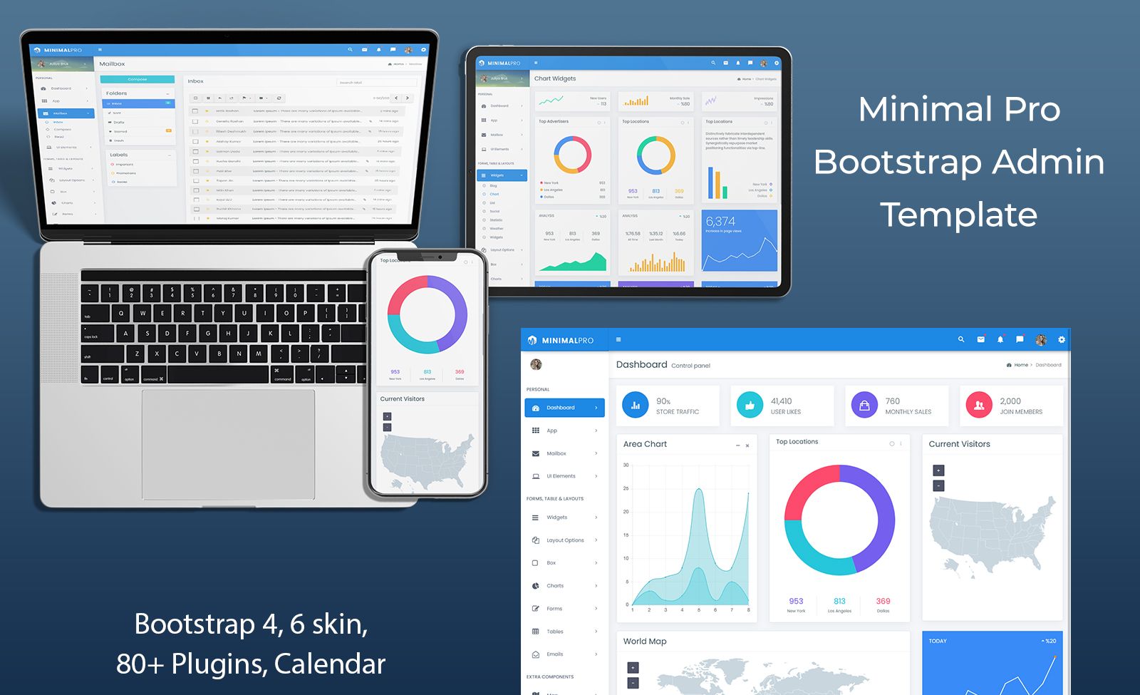 The Ultimate Bootstrap Admin Templates With Dashboard UI Kit Webapp – Minimal Pro