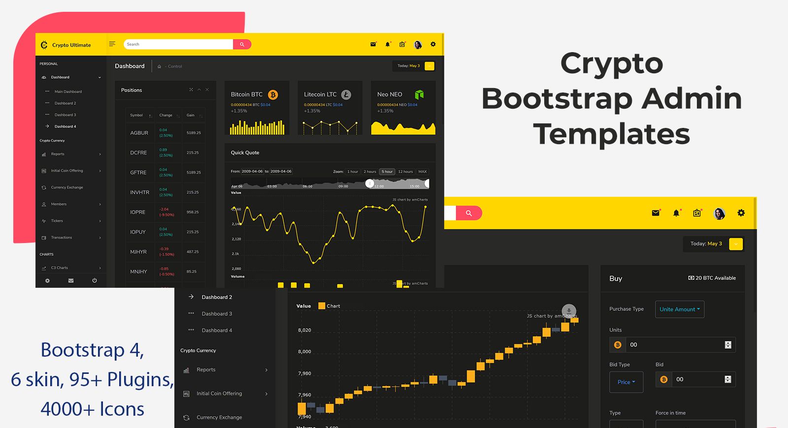 Cryptocurrency Dashboard Admin Template With Tokenize Admin Dashboard
