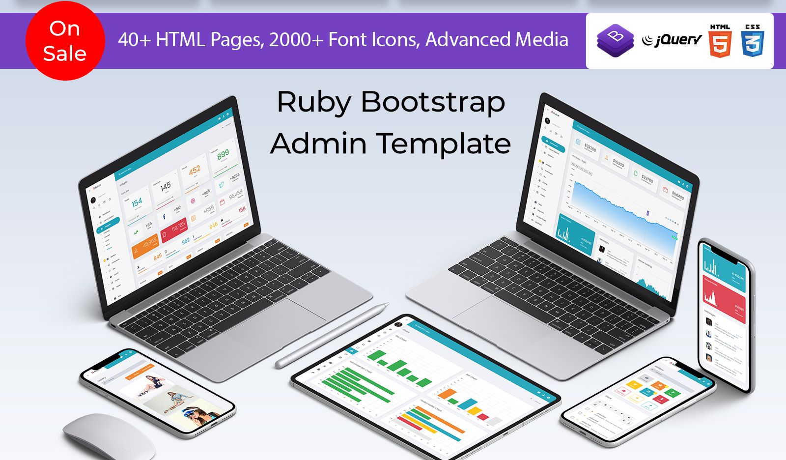 Bootstrap Admin Web App Template Dashboard UI Kit – Ruby