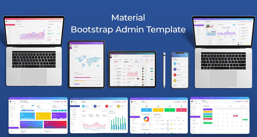 Bootstrap Admin Web App with Dashboard UI Kit Website Templates - Material