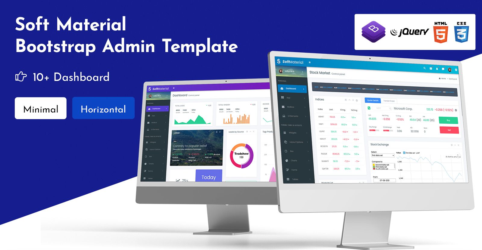 Bootstrap Admin Templates Dashboard Web Apps & UI Kit – Soft Material