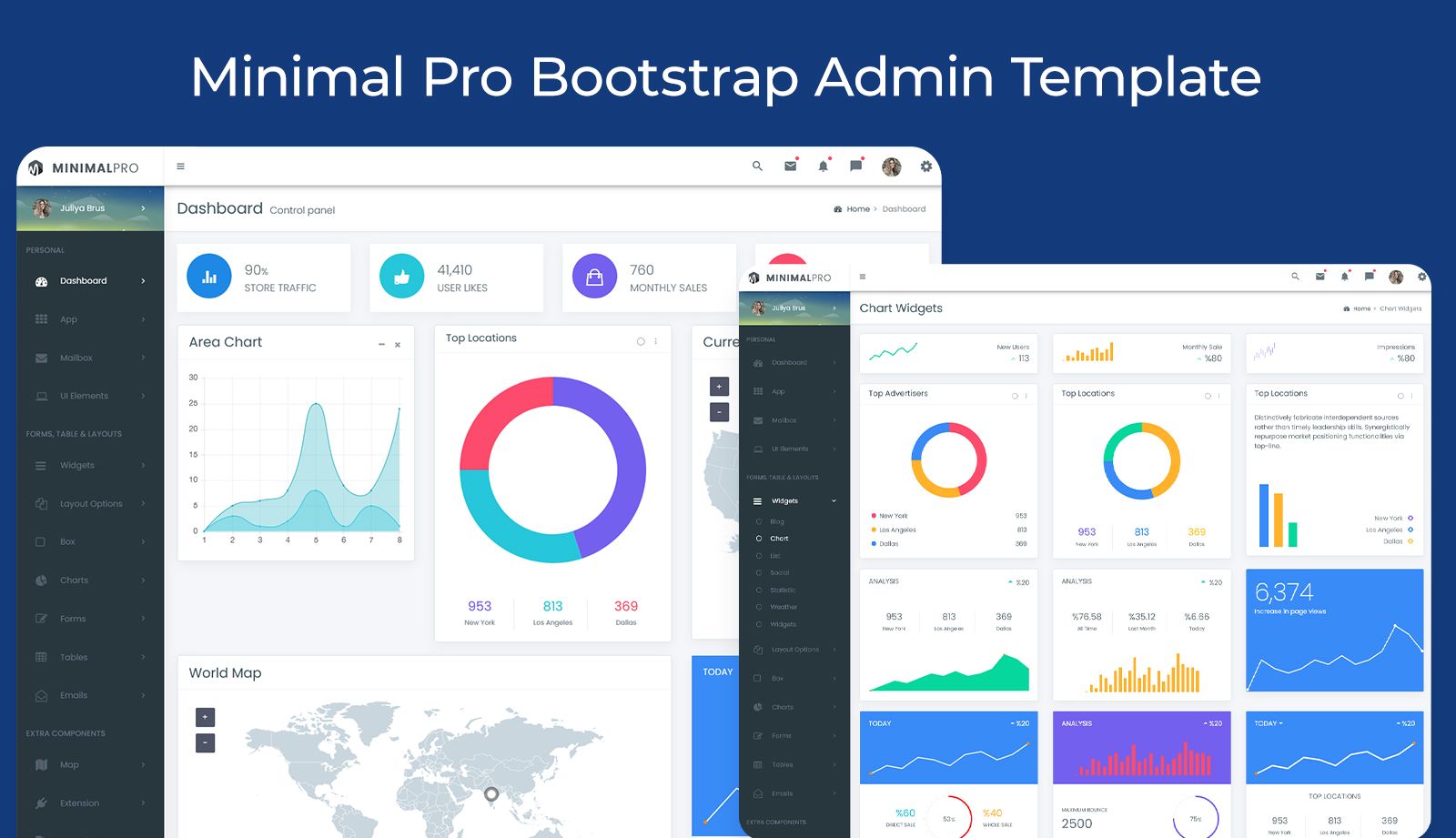 Bootstrap Admin Templates Web App Dashboard UI Kit – Minimal Pro