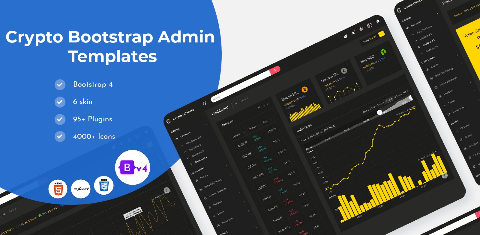 Tokenize CryptoCurrency Admin Templates With Crypto Dashboard UI Kit