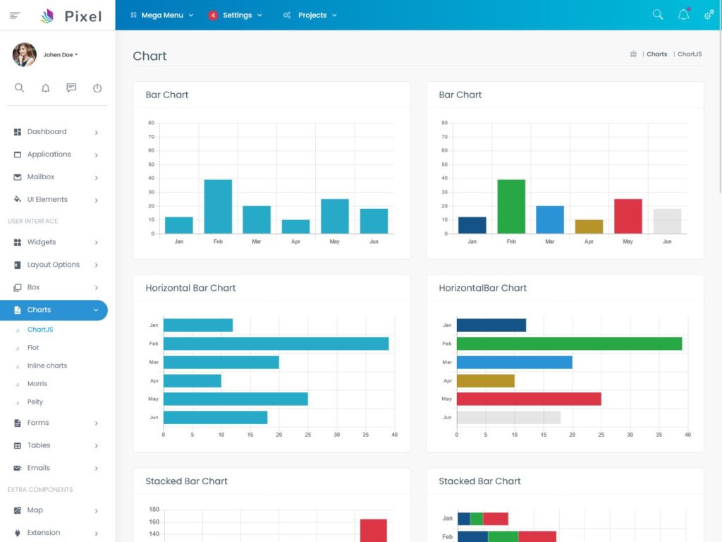 Responsive Web Application Kit Dashboard Template - Pixel