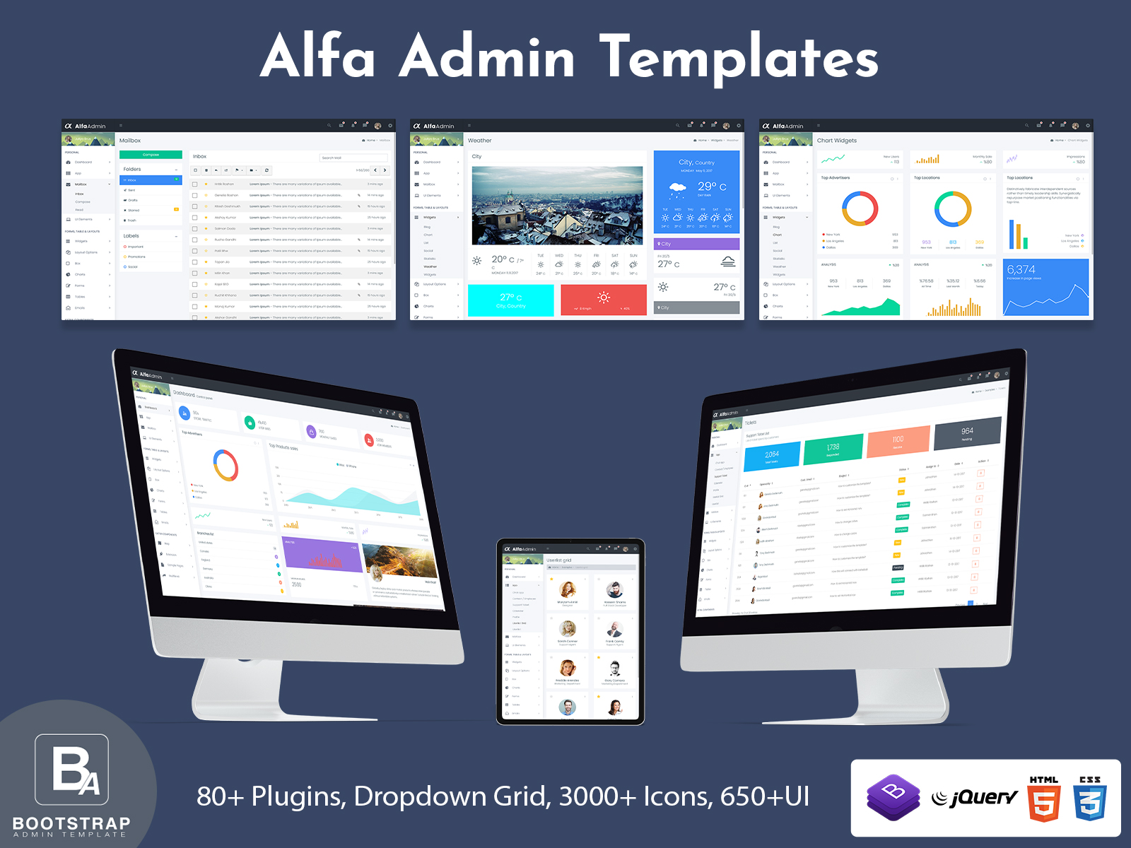 Responsive Bootstrap Admin Dashboard Template – Alfa