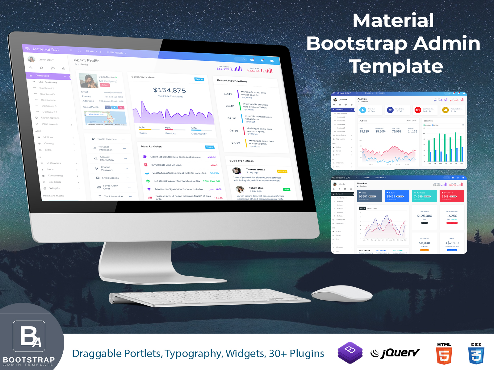 Premium Admin Template With Bootstrap Admin Web App – Material
