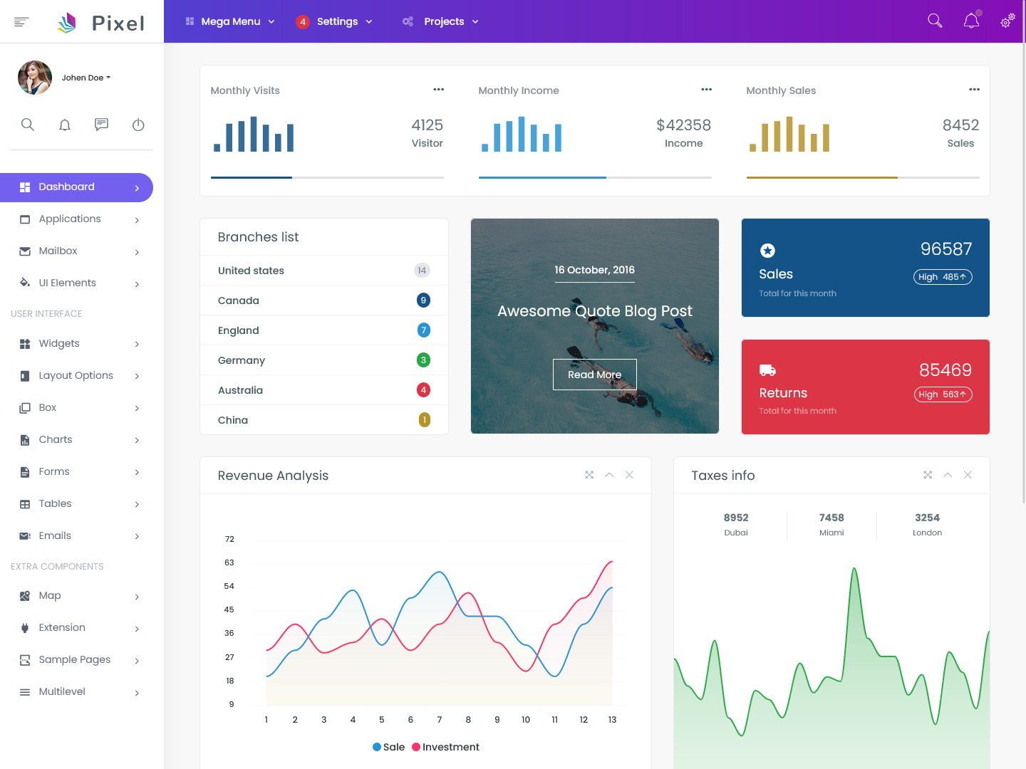 Bootstrap Admin Template