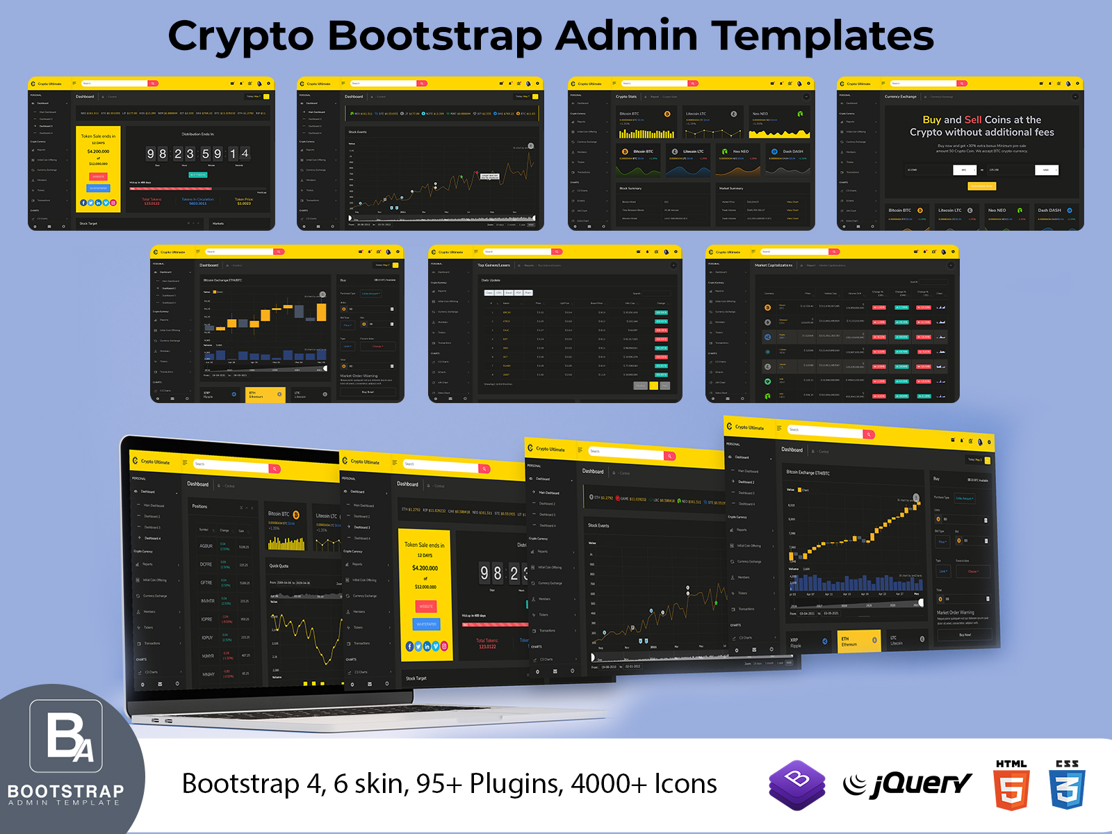 Crypto Admin Templates With Bootstrap 4 Admin Dashboard Template