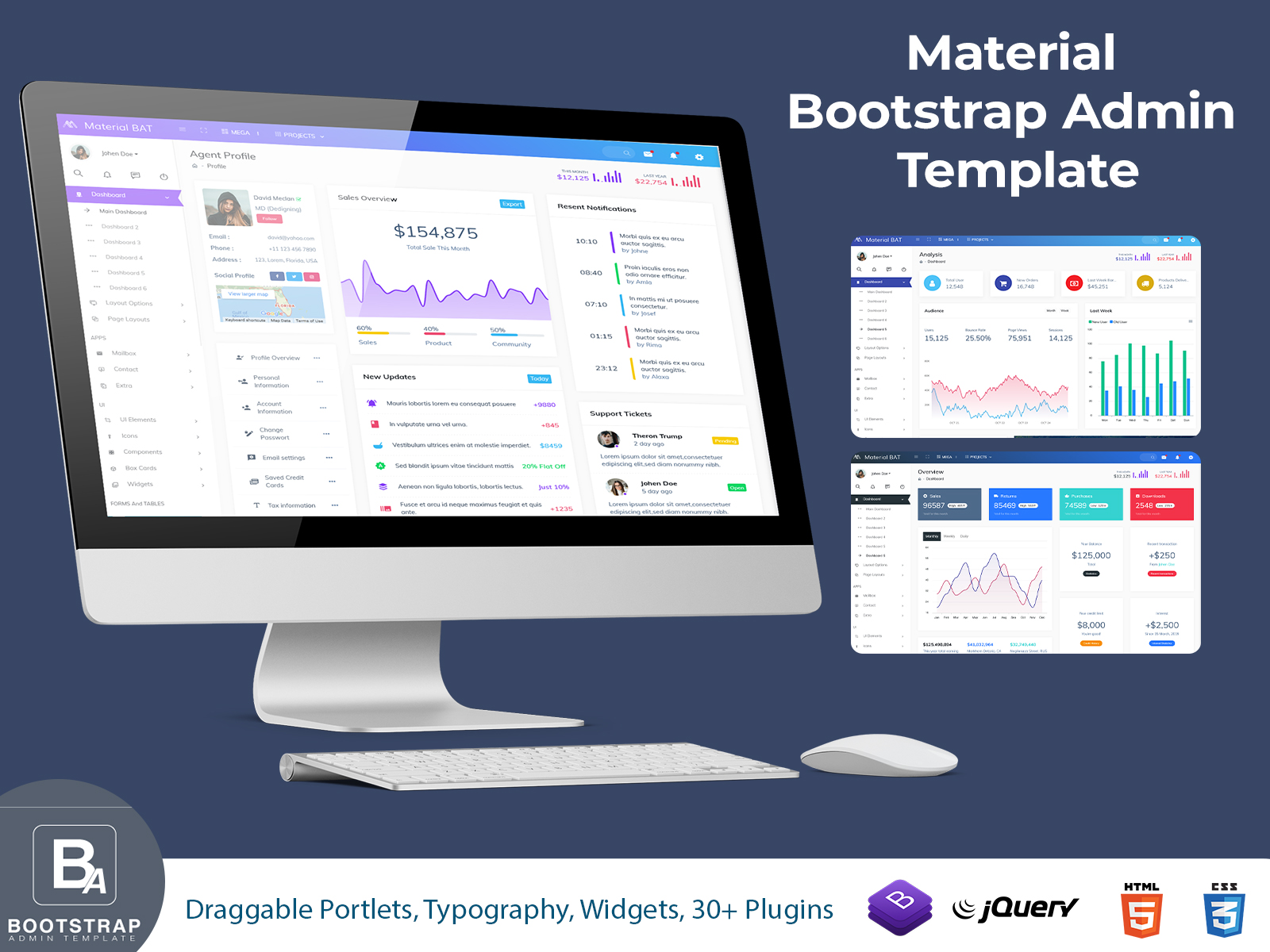 Premium Admin Template With Responsive Bootstrap UI Kit – Material